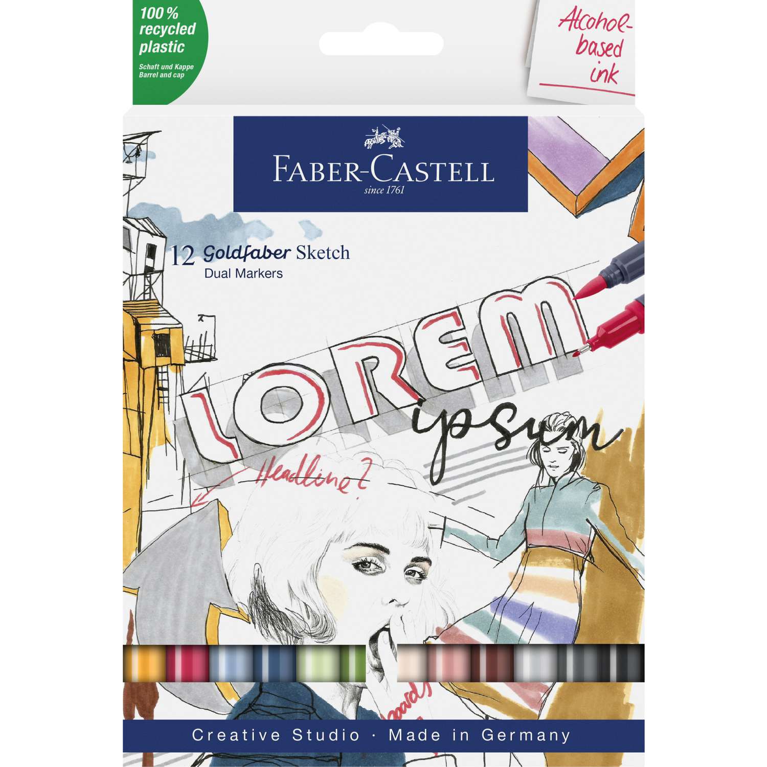 Faber-Castell 114006 - Set Per Schizzi A Carboncino Goldfaber, 8 Pezzi, Incl. Matite A Carboncino, Temperino, Gomma Per Carta E Gomma Per Cancellare - 12